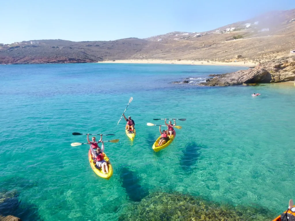 Sea kayaking with children in Mykonos